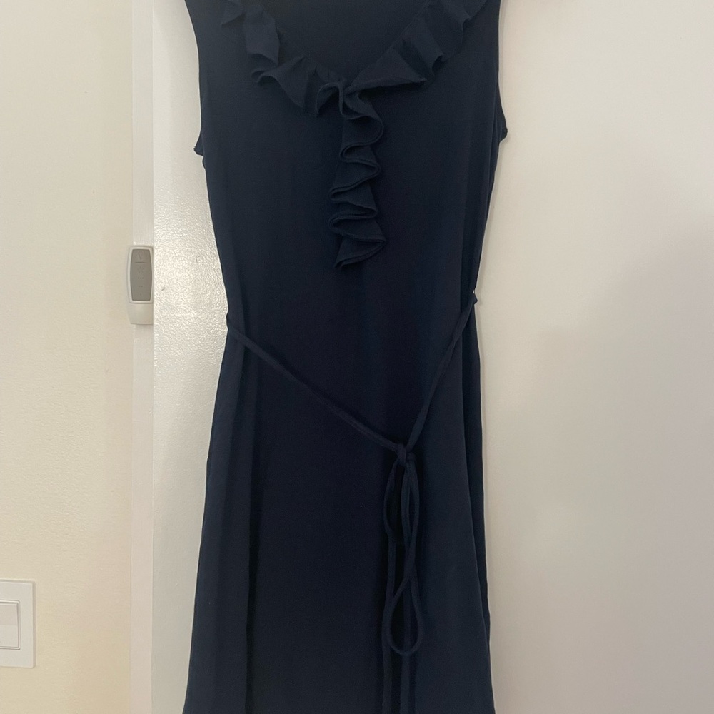 Elegant Navy Ruffle Dress Brooks Brothers